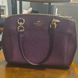 Coach Deep Purple Leather Satchel